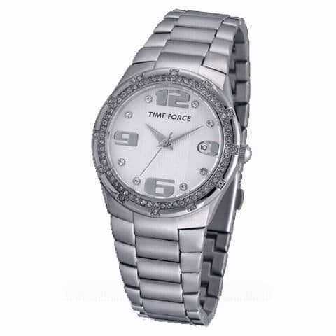 Klocka - Time Force - TF3371L02M - Quartz - Analog - Silver Steel Damer