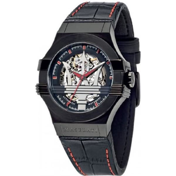 Klocka - Maserati - R8821108008 - Kvarts - Analog - Svart läder