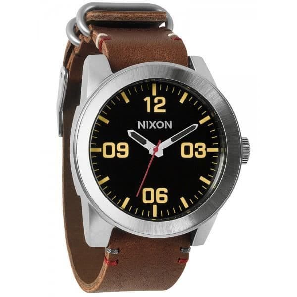 Klocka - NIXON - Corporal A243-019 - Svart - Läder - Kvarts