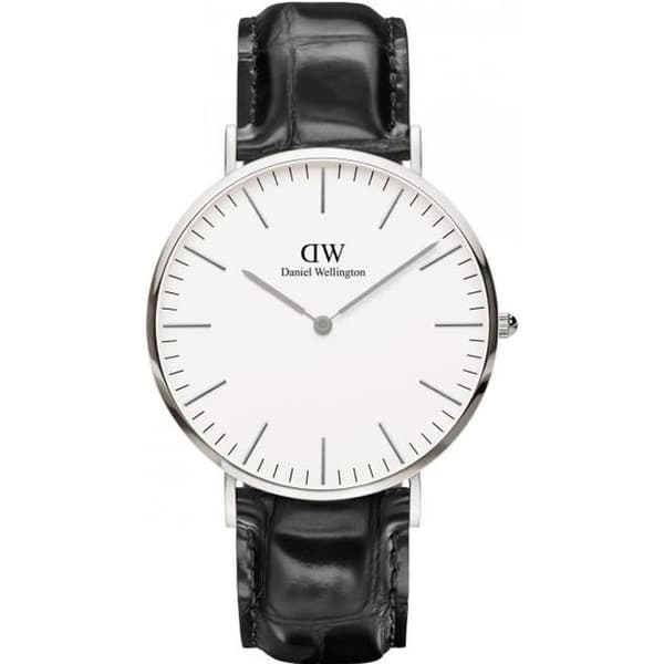 DANIEL WELLINGTON HERR 40MM SVART LÄDERREM QUARTZ WATCH 0214DW