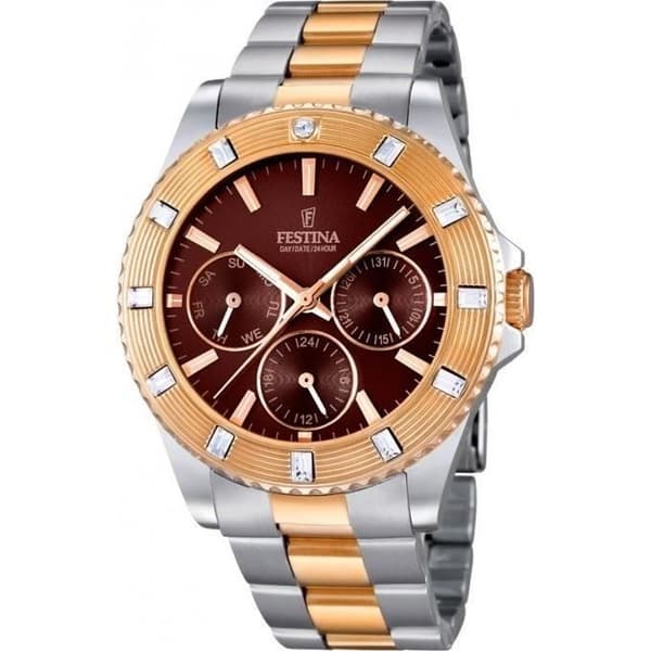 Damklocka - Festina - Boyfriend F16695-4 - Brun Urtavla - Rostfritt stål - Kvarts