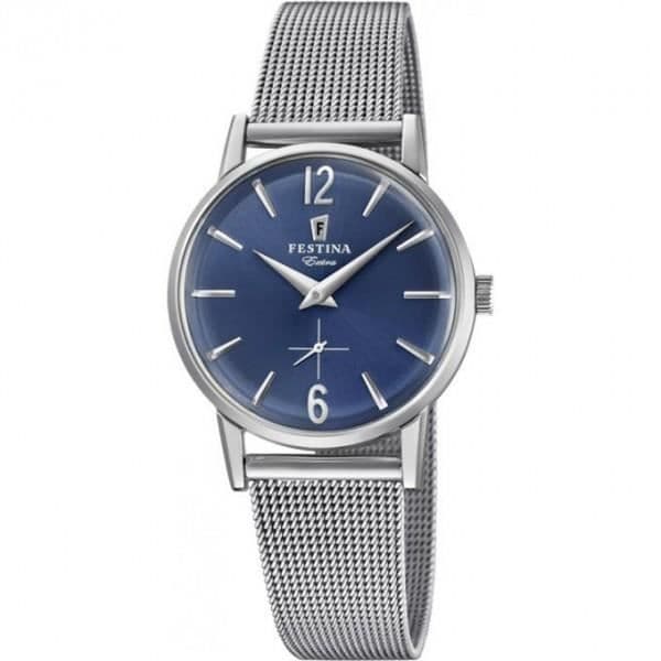Klocka - FESTINA - F20258/3 - Milanese mesh stål - 30m vattentät - Blå urtavla