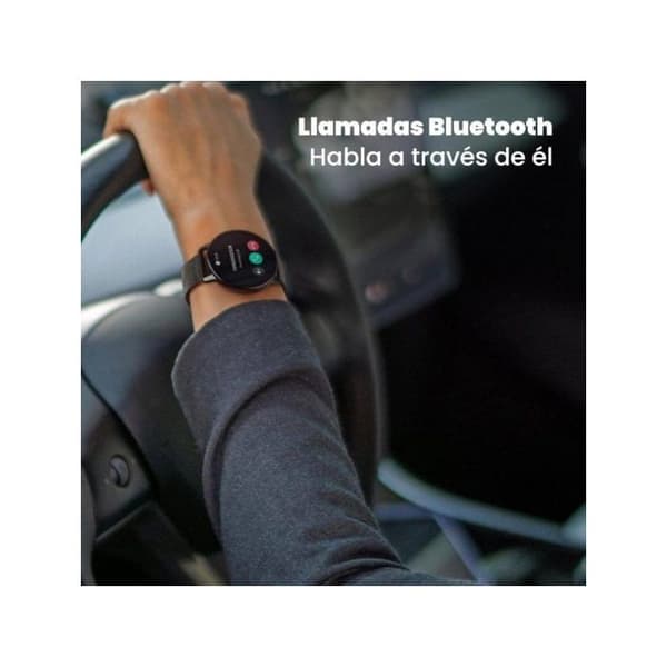 SPC SMARTEE DUO CLASSIC - Svart smartklocka med utbytbart band, AMOLED 1,43”, Bluetooth-samtal, 8J batteri, IP68