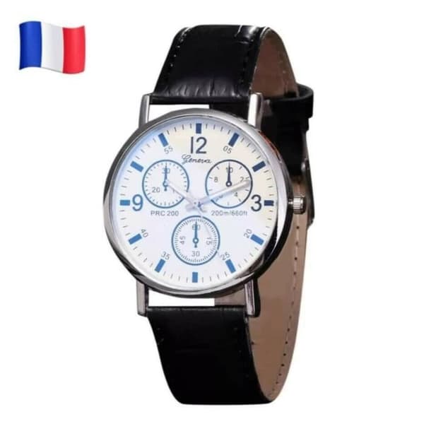 Herrklocka Svart Silver Quartz Digital Lysande Analog PU-läderrem