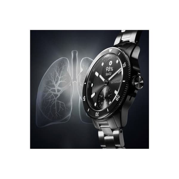 Withings ScanWatch Nova (42 mm / Svart) - Ansluten klocka - 50 m vattentät - GPS - PPG-sensor - kardiovaskulär övervakning - Bluetooth Lo