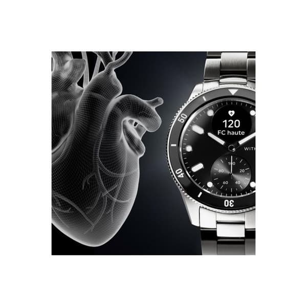 Withings ScanWatch Nova (42 mm / Svart) - Ansluten klocka - 50 m vattentät - GPS - PPG-sensor - kardiovaskulär övervakning - Bluetooth Lo