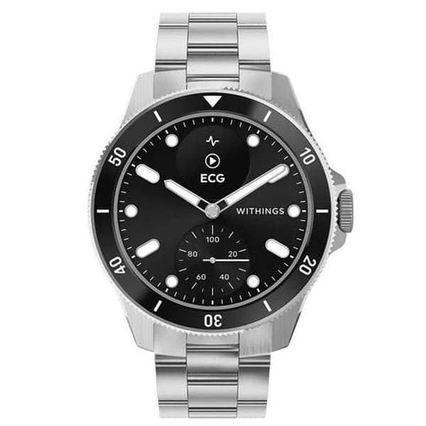 Withings ScanWatch Nova (42 mm / Svart) - Ansluten klocka - 50 m vattentät - GPS - PPG-sensor - kardiovaskulär övervakning - Bluetooth Lo