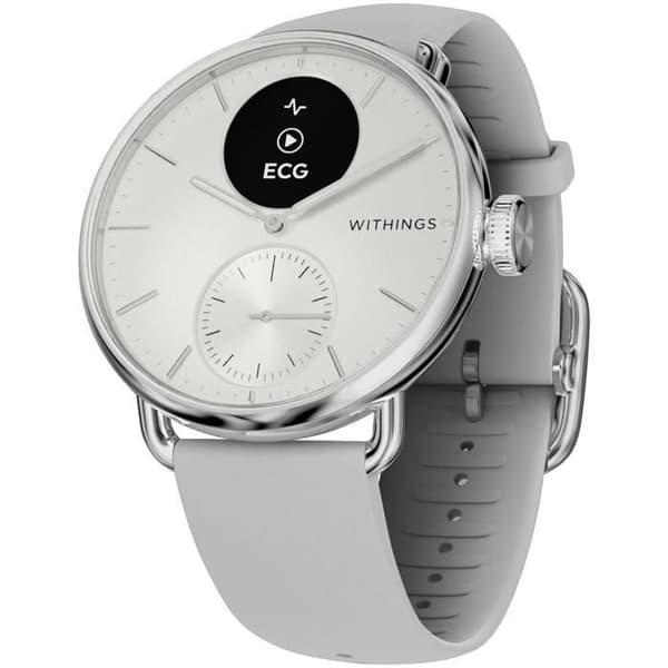 WITHINGS ScanWatch 2 - Hälsoansluten klocka EKG SpO2 temperatur 38mm Vit