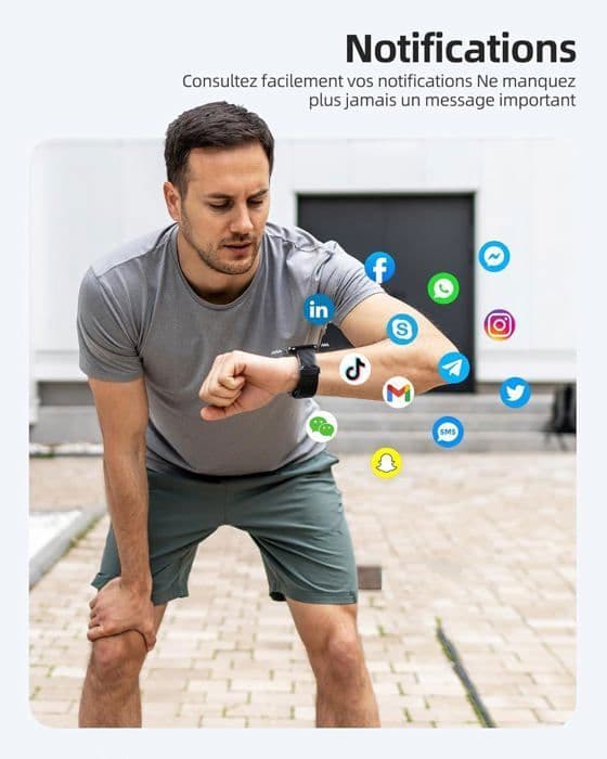 5 ATM vattentät smartklocka, 1,96" HD Smartwatch för män kvinnor, 100+ sportlägen, puls, sömn, SpO2-monitor