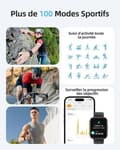 Miniatyrbild 5 av 6: 5 ATM vattentät smartklocka, 1,96" HD Smartwatch för män kvinnor, 100+ sportlägen, puls, sömn, SpO2-monitor