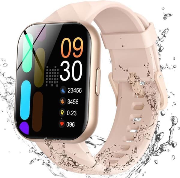 5 ATM vattentät smartklocka, 1,96" HD Smartwatch för män kvinnor, 100+ sportlägen, puls, sömn, SpO2-monitor