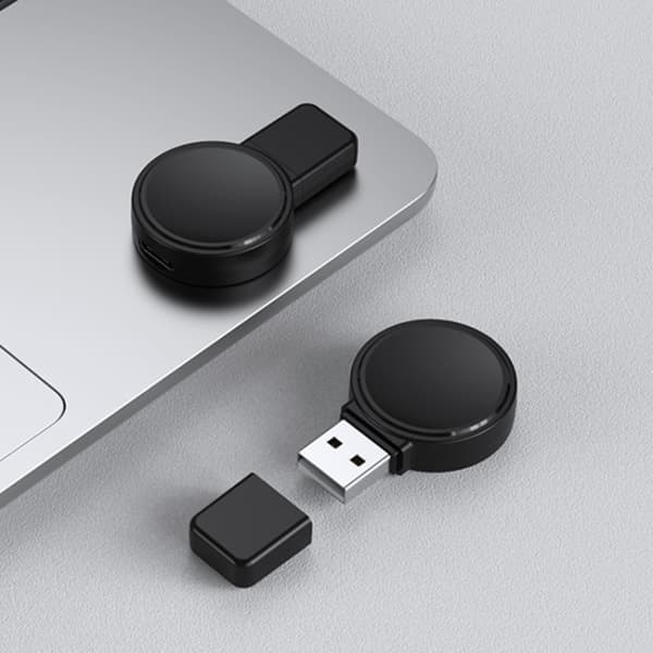 Bærbar opladningsplade med magnetisk modul til Apple Watc - Svart