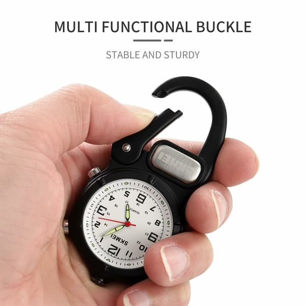 SKMEI Klocka Utomhus Ryggsäck Krok LED Ficklampa Quartz Watch - Svart
