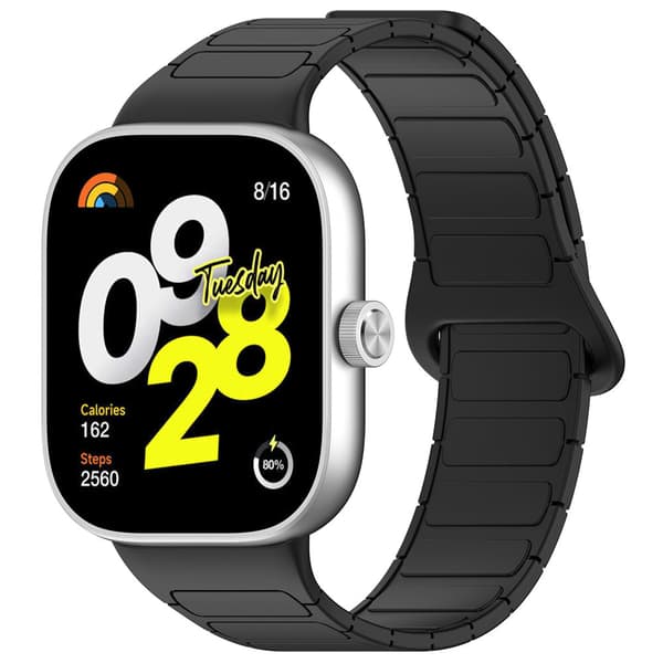 Silikonarmband med magnet till Xiamoi Redmi Watch 4 /  Watch Band 8 Pro / 9 Pro - Svart