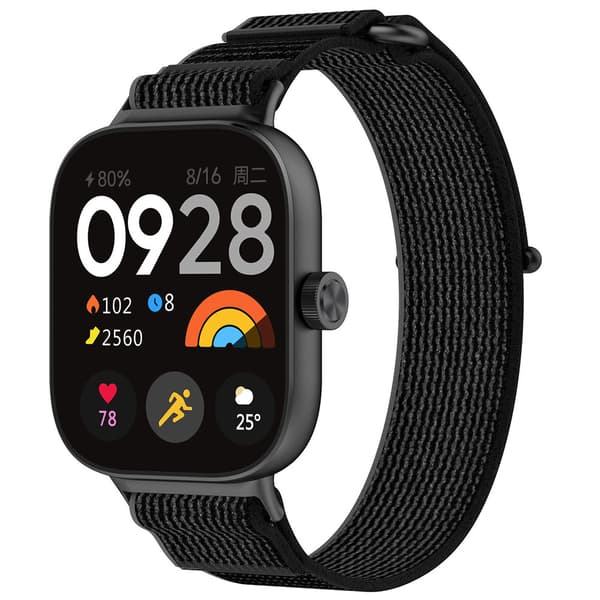 Nailonranneke Xiaomi Redmi Watch 4 / Watch Band 8 Pro / 9 Pro - Svart / harmaa
