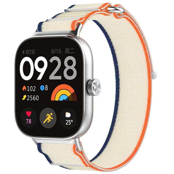 Nylonarmbånd til Xiaomi Redmi Watch 4 / Watch Band 8 Pro / 9 Pro - Orange/Beige