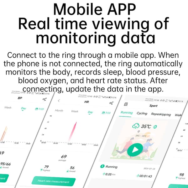 INF Smart Ring R1000 - Sleep Monitor Bluetooth 5.2 Blood Oxygen Tracker