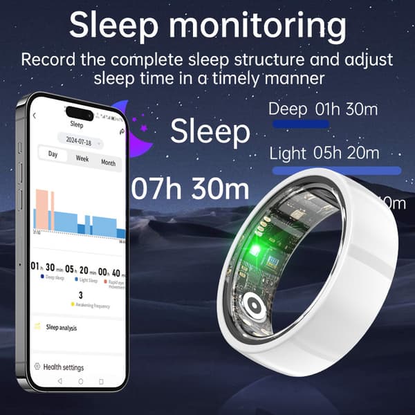 INF Smart Ring R1000 - Sleep Monitor Bluetooth 5.2 Blood Oxygen Tracker