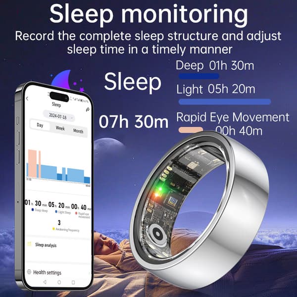 INF Smart Ring R1000 – Sömnmonitor, Bluetooth 5.0, Blodsyremätare