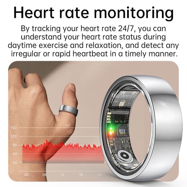 INF Smart Ring R1000 – Sömnmonitor, Bluetooth 5.0, Blodsyremätare