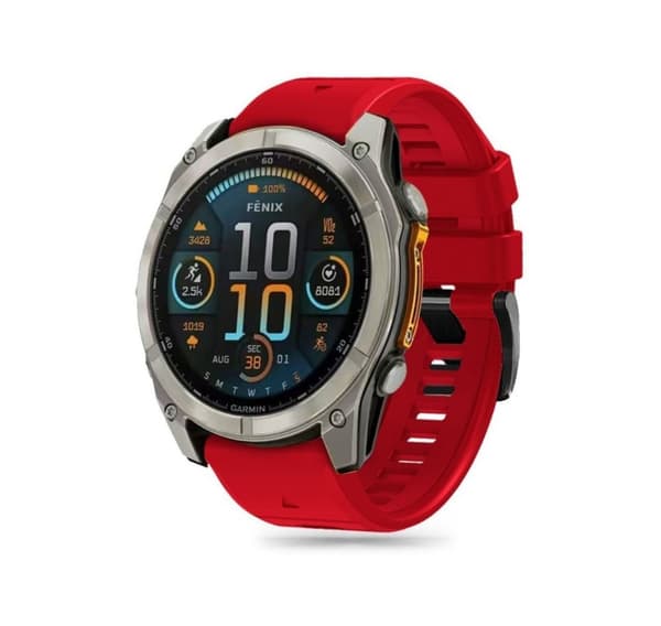 Tech-Protect watch strap Silicone Garmin fenix 5X/5X Plus/6X/6X Pro/7X/8 51mm, red