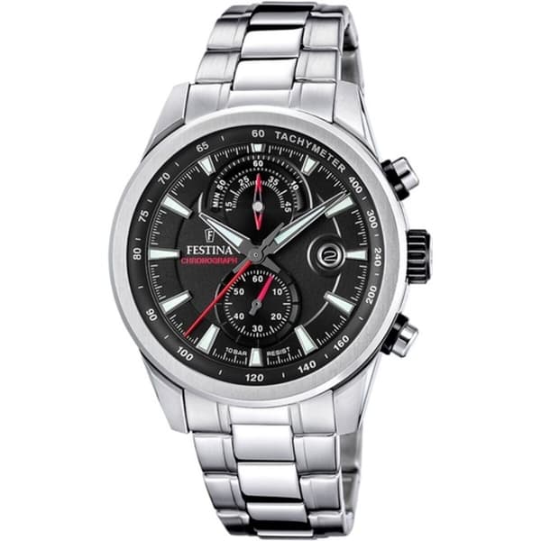 Miesten rannekellot Festina F20694/6 Musta Hopeinen