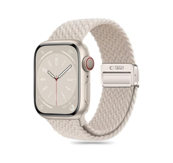 Tech-Protect klockarmband NylonMag Apple Watch 42/44/45/49 mm, starlight