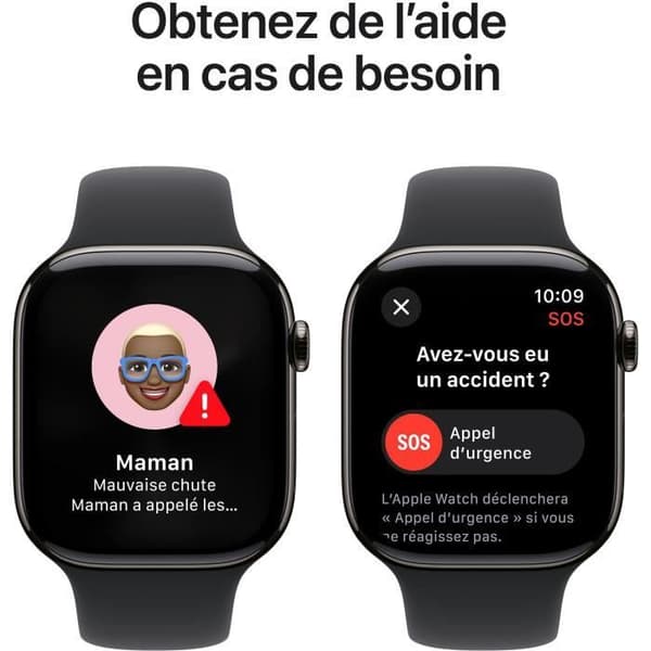 Apple Watch Series 10 GPS + Cellular - 46 mm - Slate Titanium Fodral - Svart sportband - S/M