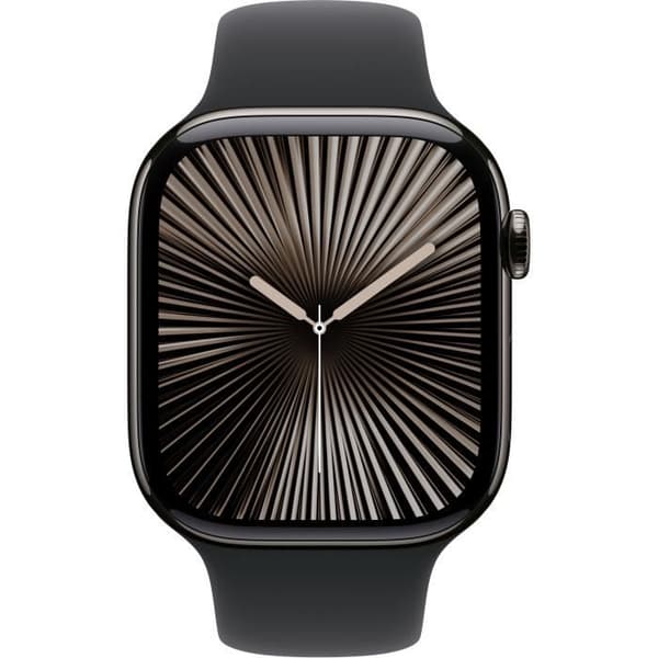 Apple Watch Series 10 GPS + Cellular - 46 mm - Slate Titanium Fodral - Svart sportband - S/M