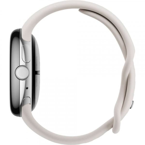Google Pixel Watch 3 WiFi -älykello, 41 mm, Porcelain / Polished Silver