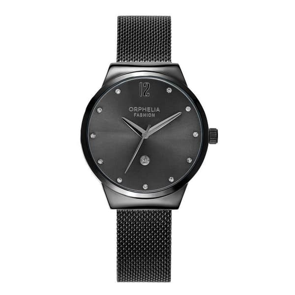 Damklocka Orphelia Fashion OF714815 Analog Quartz Armband Rostfritt stål Svart