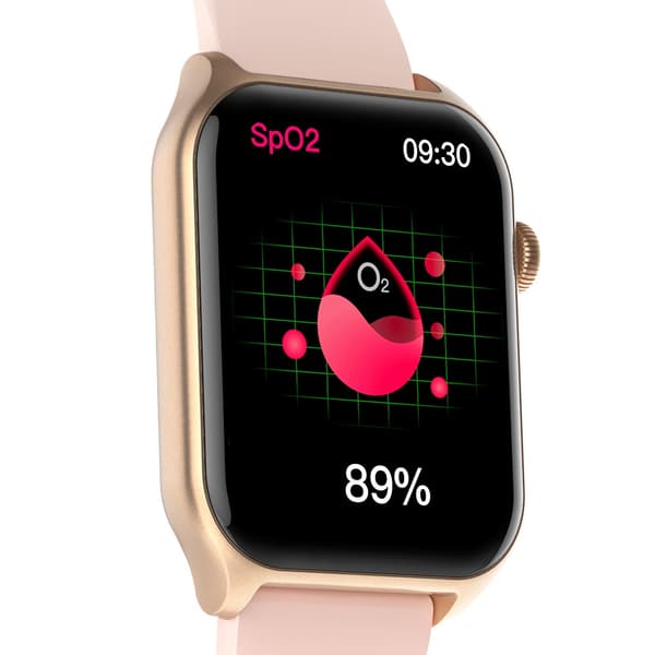 Riversong Smartwatch Motive 9E med IP68 och 2,01" AMOLED-skärm - Rose Gold