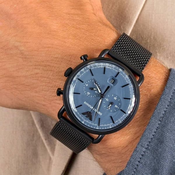 Emporio Armani AR11201 Chronograph Date Mesh Armbånd Armbånd Herreur