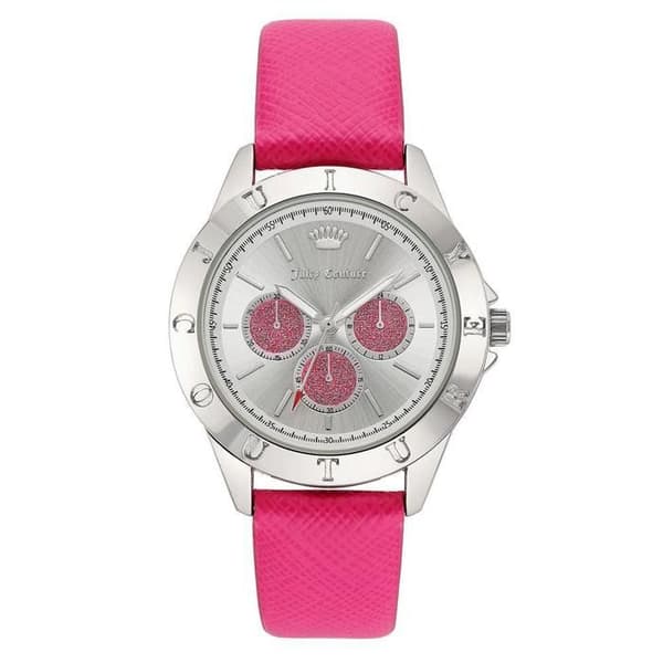 Damklocka - Juicy Couture - JC1295SVHP - Läder - Metall - 38 MM
