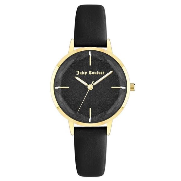 Kvinna klocka - Juicy Couture - JC1326GPBK - Svart läder - 34 mm - Kvarts