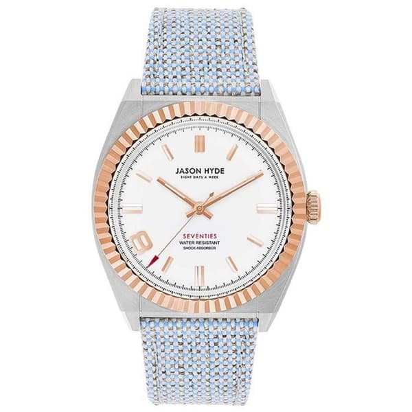 Jason Hyde Eight Analog Quartz Damklocka med textilrem JH20015 6301 - Blå - 36mm - 50m