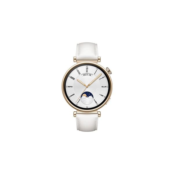 Smartwatch - HUAWEI - Watch GT 4 - 41 mm - Vit läderarmband - Vattentålighet 5 ATM