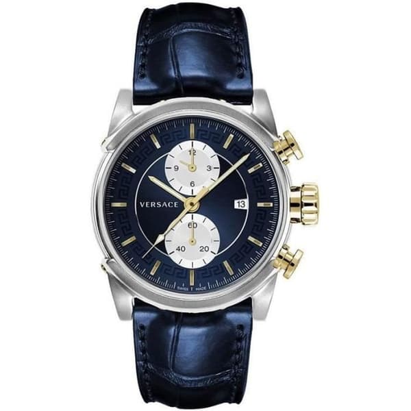 Kvalitetsur för män - VERSACE - VEV4002-19 - Safirg glas - Analog - Vuxen - Blå - Läder