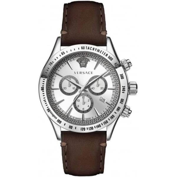 Klocka Quartz Herr - VERSACE VEV7001-19 - Safirglas - Analog - Brun - Läder