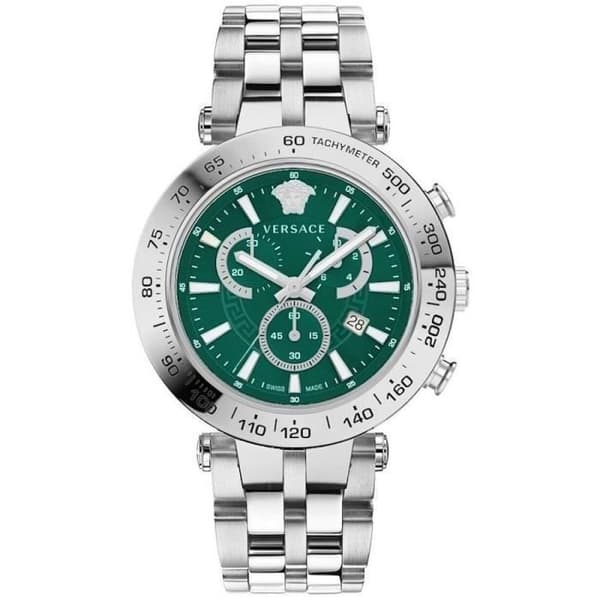 Kvartsklocka herr - VERSACE - Fet VEJB00522 - Rostfritt stål - Grön - Silver