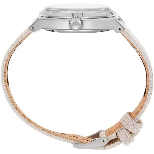 Jason Hyde Eight Damklocka - Vitt textilarmband - Vit urtavla - Kvartsurverk - 36 mm - Vattentät 50 m