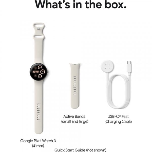 Google Pixel Watch 3 WiFi -klocka, 41 mm, Rose Quartz / Polerad silver
