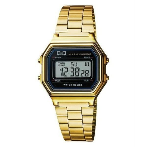 Vintage klocka retro unisex i guld med guldchain från Q&Q tillverkad av Citizen M173J003Y