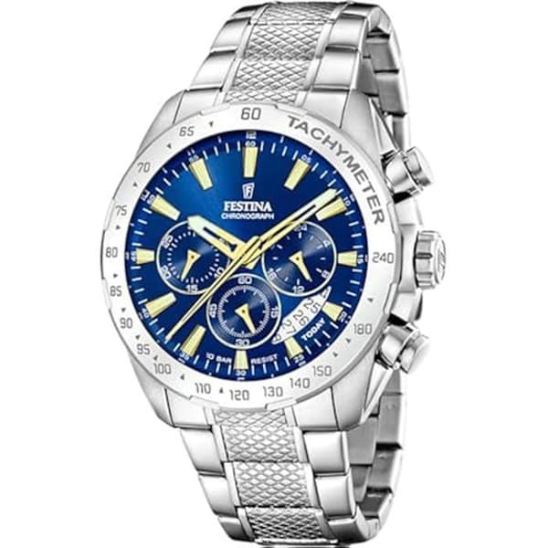 FESTINA Herrklocka F20668/2 - Kvarts - Analog - Svart läder - Vattentät 3 ATM