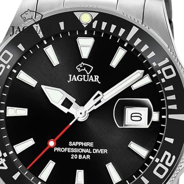 JAGUAR Model J860/D Klocka från Executive Collection, 43,5 mm svart fodral med stålarmband för män
