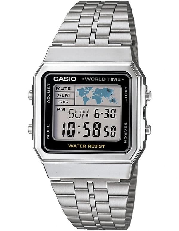 Unisex Watch Casio VINTAGE Black Silver (Ø 34 mm)