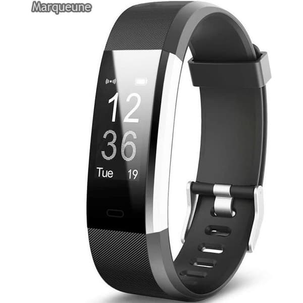 Montre Connectée Smartwatch Märke IP68 Vattentålig Sittande Påminnelse för iPhone Samsung Huawei Smartphone Kvinna Man Svart