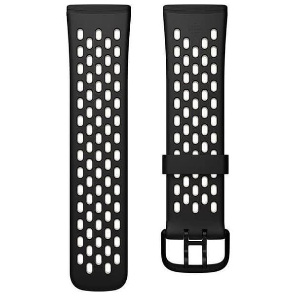 Fitbit Versa 3-Sense klockarmband unisex-vuxen, svart-månvit, stor
