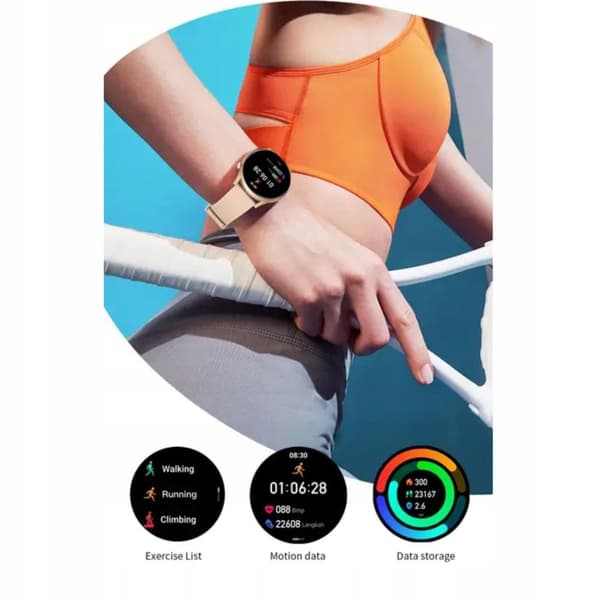 SMARTKLOCKA DAMKLOCKA AMOLED L5BLACK KONVERSATIONSMENY PL