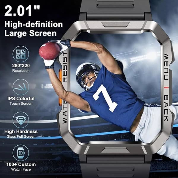 Military Smart Watch Men with Bluetooth Phone Call(Answer/Make Call) Smartwatch